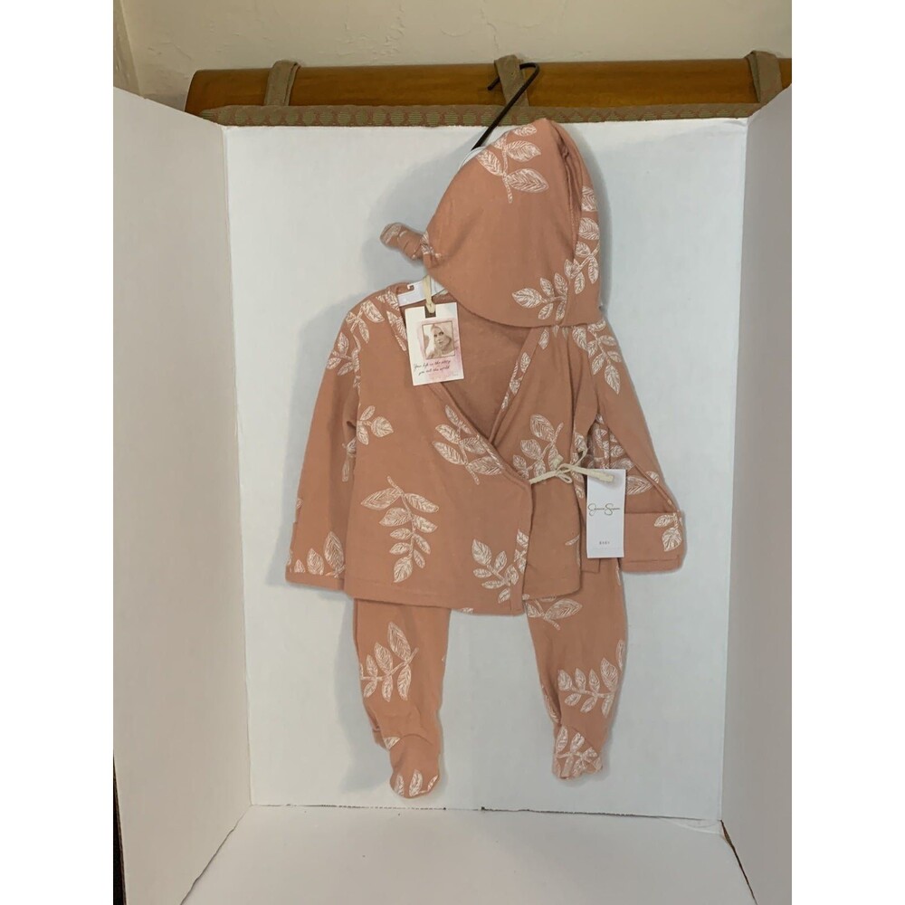 Jessica Simpson Baby matching cap, footsie leggings, & top 6-9 months